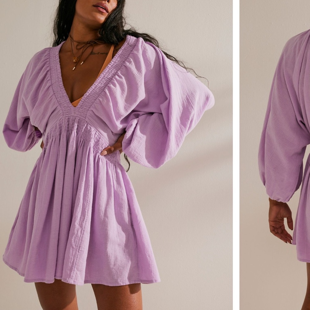 NWT Free People For the Moment Mini Dress, Lilac, XS